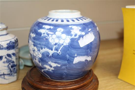 A group of Chinese porcelain and wood stands (10)
